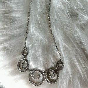 Silver Sparkly Paparazzi Necklace with earrings